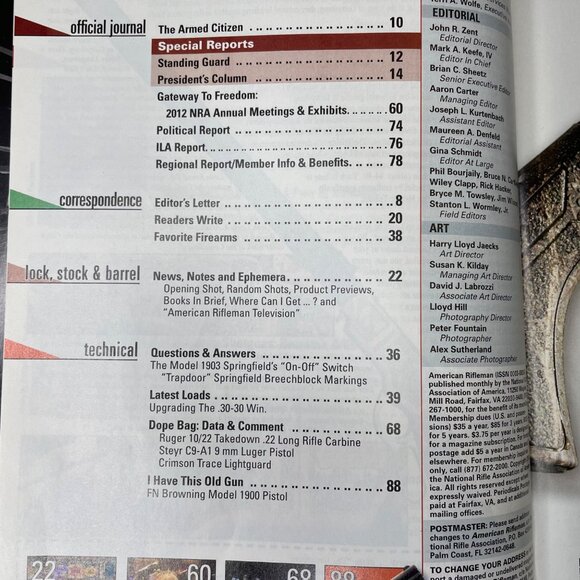 American Rifleman NRA Magazine August 2012 u Vol 160 No 8 National Rifle Associ - Picture 5 of 10